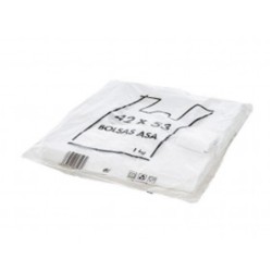 Bolsa camiseta reciclada 70% blanca 50 mc 42x53 cm apta legislacion de bolsas 2021