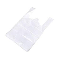Bolsa camiseta reciclada 70% blanca 50 mc 30x40 cm apta legislacion de bolsas 2021