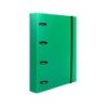 Carpeta con recambio liderpapel a4 cuadro 5mm 100 hojas 80g polipropileno 4 anillas 40mm verde translucido