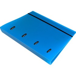 Carpeta con recambio liderpapel a4 cuadro 5mm 100 hojas 80g polipropileno 4 anillas 40mm azul translucido