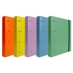 Carpeta con recambio liderpapel a4 cuadro 5mm 100 hojas 80g polipropileno 4 anillas mixtas 25mm celeste