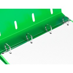Carpeta con recambio liderpapel a4 cuadro 5mm 100 hojas 80g polipropileno 4 anillas mixtas 25mm verde