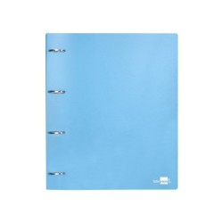 Carpeta liderpapel 4 anillas mixtas 40 mm polipropileno din a4 celeste opaco