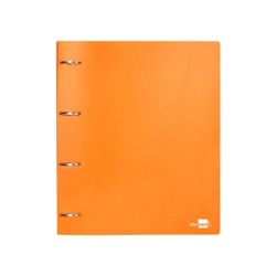 Carpeta liderpapel 4 anillas mixtas 40 mm polipropileno din a4 naranja fluor opaco