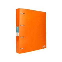 Carpeta liderpapel 4 anillas mixtas 40 mm polipropileno din a4 naranja fluor opaco