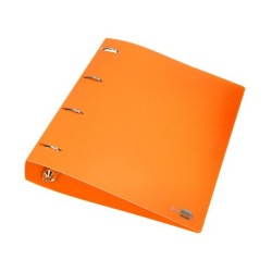 Carpeta liderpapel 4 anillas mixtas 40 mm polipropileno din a4 naranja fluor opaco