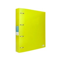 Carpeta liderpapel 4 anillas mixtas 40 mm polipropileno din a4 amarillo fluor opaco