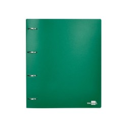 Carpeta liderpapel 4 anillas mixtas 40 mm polipropileno din a4 verde translucido