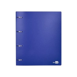 Carpeta liderpapel 4 anillas mixtas 40 mm polipropileno din a4 azul translucido