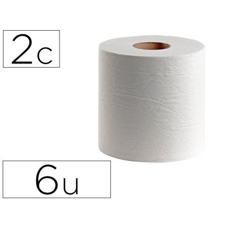 Papel secamanos dahi 2 capas celulosa lisa 210 mm x 150 mt paquete de 6 rollos