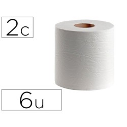 Papel secamanos dahi 2 capas celulosa gofrada 195 mm x 145 mt paquete de 6 rollos