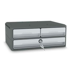 Fichero cajones de sobremesa cep moov up reciclado 80% con cerradura reciclado 80% 3 cajones color gris