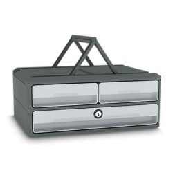 Fichero cajones de sobremesa cep moov up reciclado 80% con cerradura reciclado 80% 3 cajones color gris
