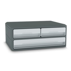 Fichero cajones de sobremesa cep moov up reciclado 80% 3 cajones color gris 275x369x146 mm