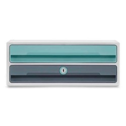 Fichero cajones de sobremesa cep moov up reciclado 80% con cerradura 2 cajones color azul/gris 275x369x146 mm