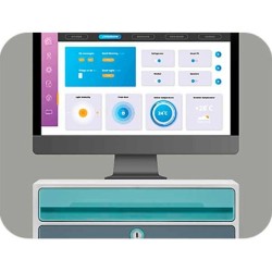 Fichero cajones de sobremesa cep moov up reciclado 80% con cerradura 2 cajones color azul/gris 275x369x146 mm