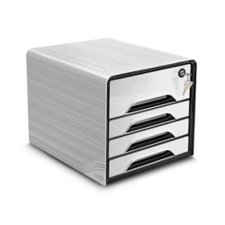 Fichero cajones de sobremesa cep smoove secure con cerradura 4 cajones color blanco/negro 288x360x270 mm