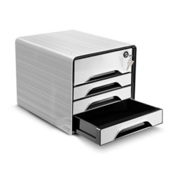 Fichero cajones de sobremesa cep smoove secure con cerradura 4 cajones color blanco/negro 288x360x270 mm