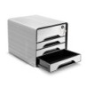 Fichero cajones de sobremesa cep smoove secure con cerradura 4 cajones color blanco/negro 288x360x270 mm