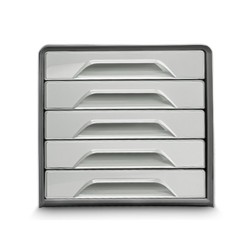 Fichero cajones de sobremesa cep smoove 5 cajones color gris 288x360x270 mm
