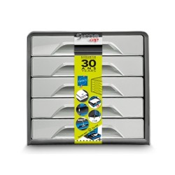 Fichero cajones de sobremesa cep smoove 5 cajones color gris 288x360x270 mm