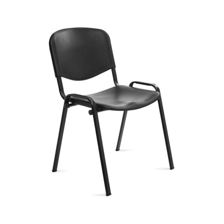 Silla rocada confidente estructura metalica respaldo y asiento en polimero color negro