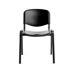 Silla rocada confidente estructura metalica respaldo y asiento en polimero color negro