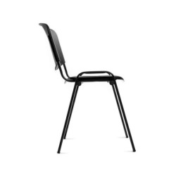 Silla rocada confidente estructura metalica respaldo y asiento en polimero color negro