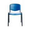 Silla rocada confidente estructura metalica respaldo y asiento en polimero color azul