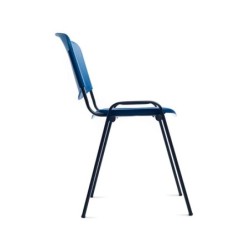 Silla rocada confidente estructura metalica respaldo y asiento en polimero color azul