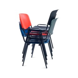 Silla rocada confidente estructura metalica respaldo y asiento en polimero color azul