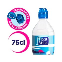 Agua mineral natural font vella botella de 750 ml
