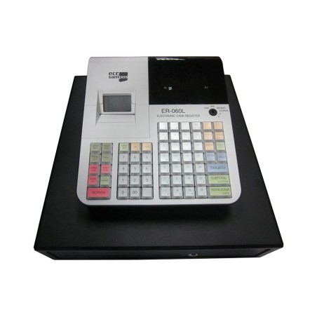 Registradora ecr sampos er-60 blanca 28 departamentos display vfd antireflejos conforme normativa factura