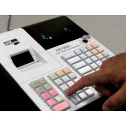 Registradora ecr sampos er-60 blanca 28 departamentos display vfd antireflejos conforme normativa factura