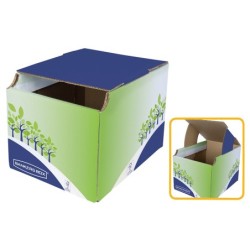 Contenedor papelera reciclaje fellowes sobremesa carton 100% reciclado montaje manual entrada frontal y tapa