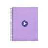 Cuaderno espiral a4 micro antartik tapa forrada 120h 90 gr horizontal 5 bandas 4 taladros color lavanda