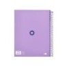Cuaderno espiral a4 micro antartik tapa forrada 120h 90 gr horizontal 5 bandas 4 taladros color lavanda