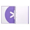 Cuaderno espiral a4 micro antartik tapa forrada 120h 90 gr horizontal 5 bandas 4 taladros color lavanda