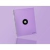 Cuaderno espiral a4 micro antartik tapa forrada 120h 90 gr horizontal 5 bandas 4 taladros color lavanda