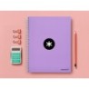 Cuaderno espiral a4 micro antartik tapa forrada 120h 90 gr horizontal 5 bandas 4 taladros color lavanda