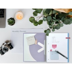Cuaderno espiral a4 micro antartik tapa forrada 120h 90 gr horizontal 5 bandas 4 taladros color lavanda