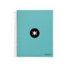 Cuaderno espiral a4 micro antartik tapa forrada 120h 90 gr horizontal 5 bandas 4 taladores color menta