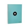 Cuaderno espiral a4 micro antartik tapa forrada 120h 90 gr horizontal 5 bandas 4 taladores color menta