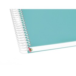 Cuaderno espiral a4 micro antartik tapa forrada 120h 90 gr horizontal 5 bandas 4 taladores color menta