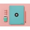Cuaderno espiral a4 micro antartik tapa forrada 120h 90 gr horizontal 5 bandas 4 taladores color menta