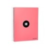 Cuaderno espiral a4 micro antartik tapa forrada 120h 90 gr horizontal 5 bandas 4 taladros color coral