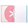 Cuaderno espiral a4 micro antartik tapa forrada 120h 90 gr horizontal 5 bandas 4 taladros color coral