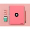 Cuaderno espiral a4 micro antartik tapa forrada 120h 90 gr horizontal 5 bandas 4 taladros color coral