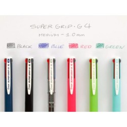 Boligrafo pilot super grip g 4 colores retractil sujecion de caucho tinta base de aceite cuerpo color rosa