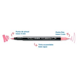 Rotulador lyra aqua brush acuarelable doble punta y pincel tonos pastel blister de 6 unidades surtidas
